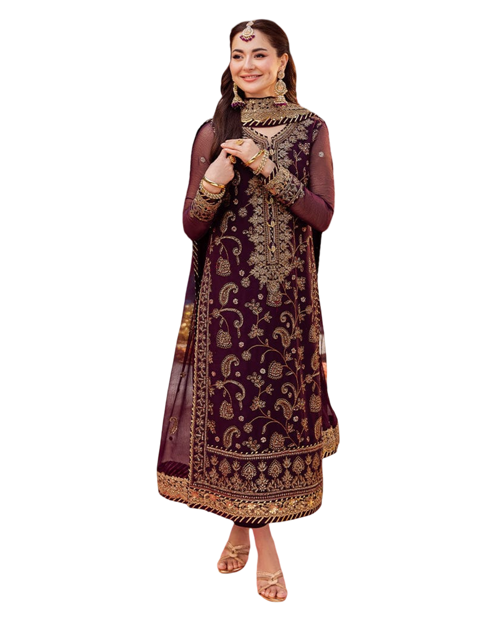 fabric chiffon colour purple unstiched 2pice duppatta chiffon code 016