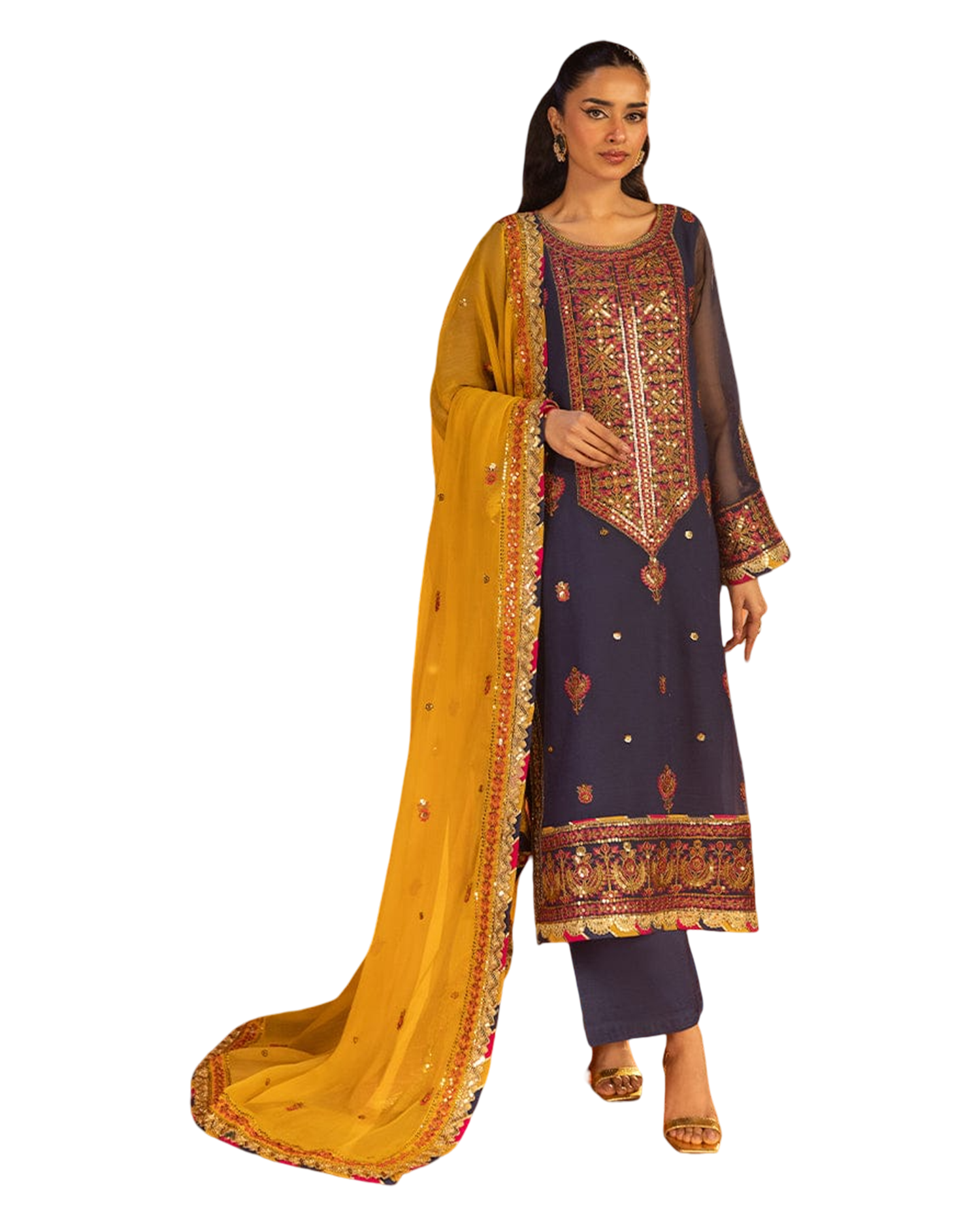 fabric chiffon  Colour blue  unstiched 2pice  dupatta chiffon code 018