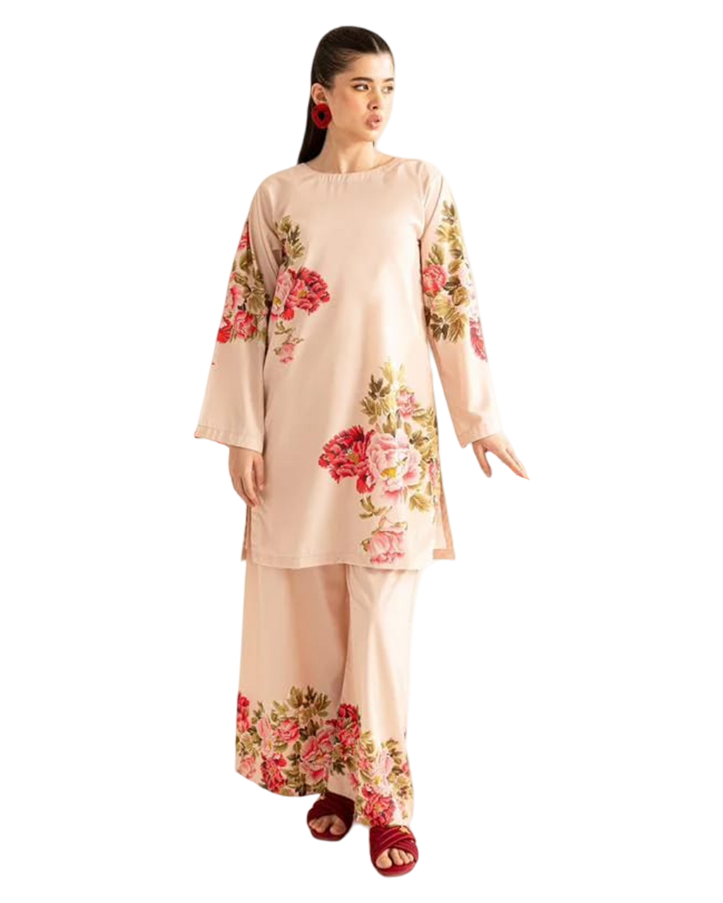 Blush Floral Printed 2-Piece Suit