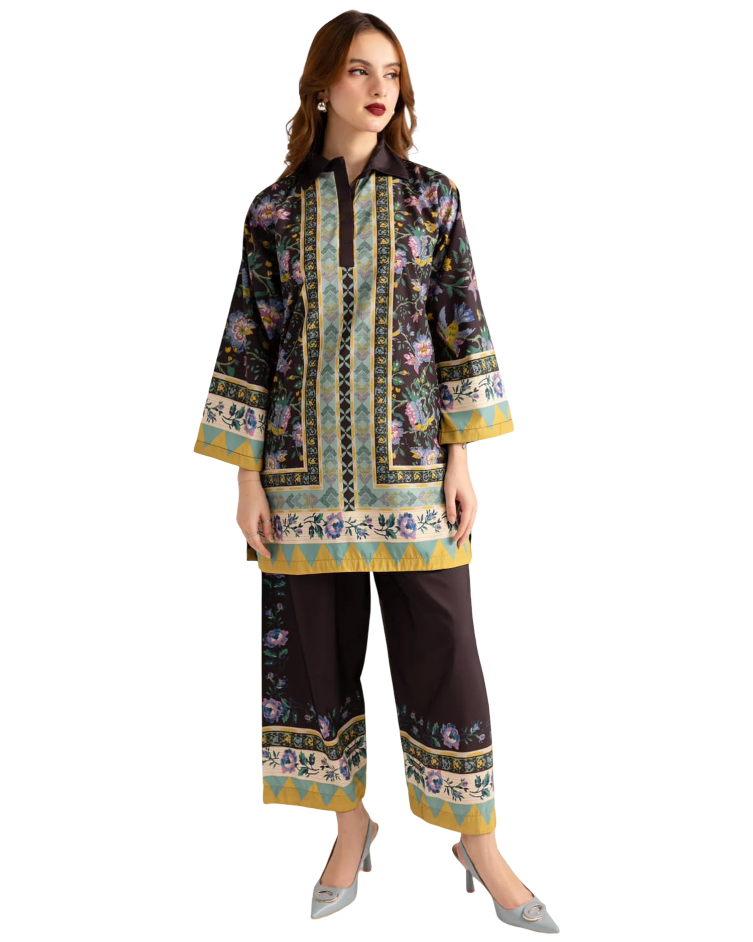 Elegant Floral Printed 2-Piece Set