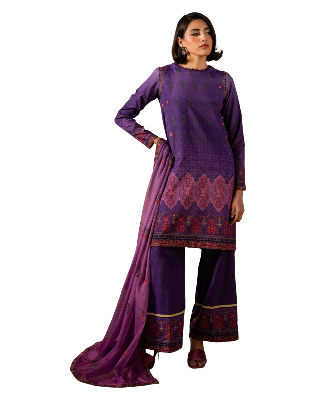 Royal Purple Printed 2-Piece Suit code 012