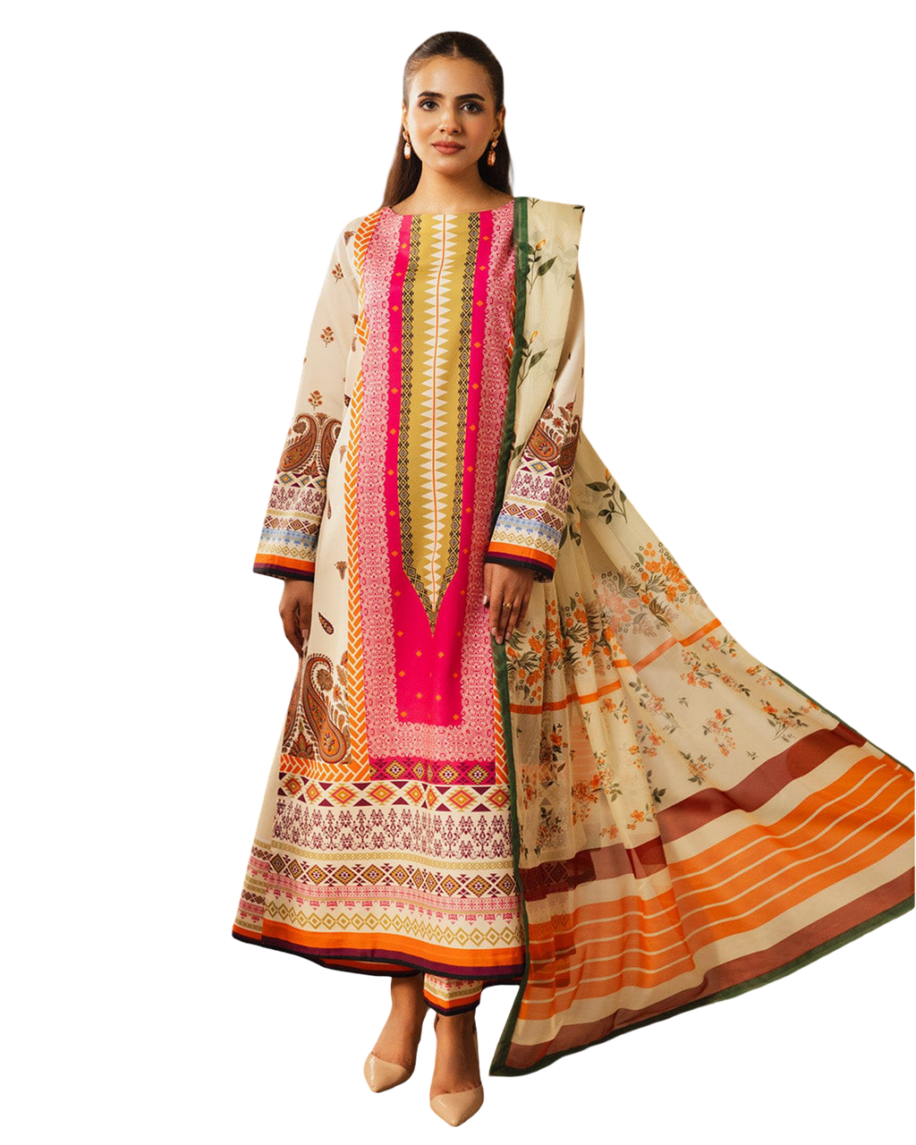 Pastel Fusion Printed 2-Piece Suit code 016