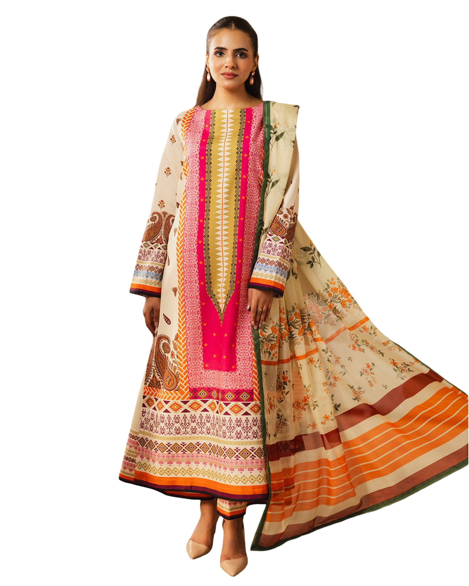 Pastel Fusion Printed 2-Piece Suit code 016