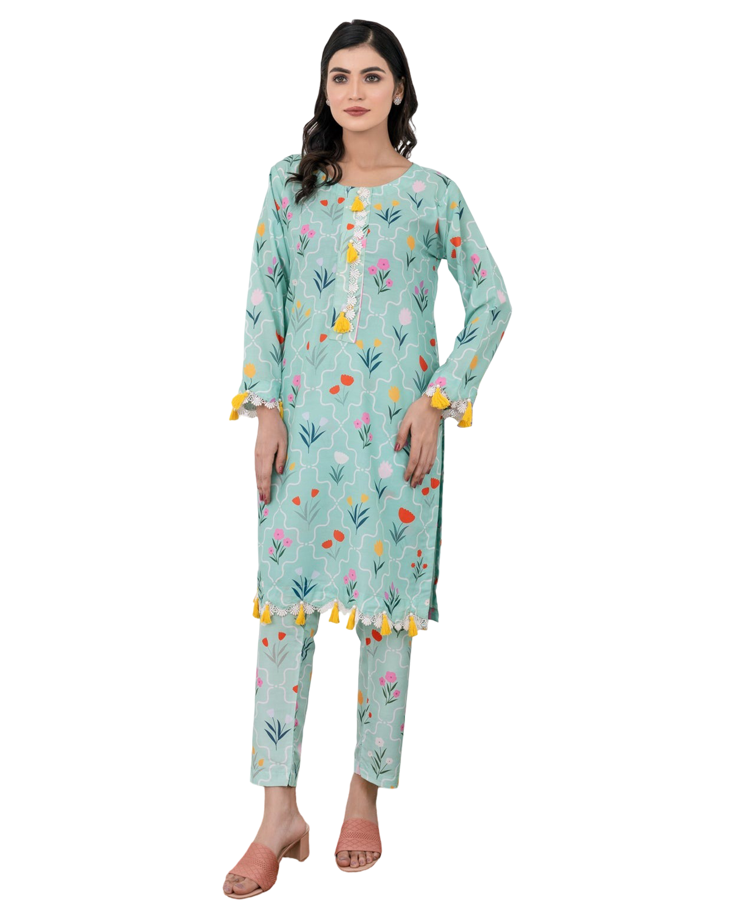 Mint Blossom Tassel 2 Piece