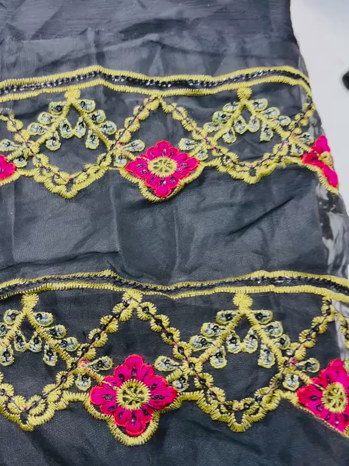 Black Chiffon – Unstitched 2-Piece Suit