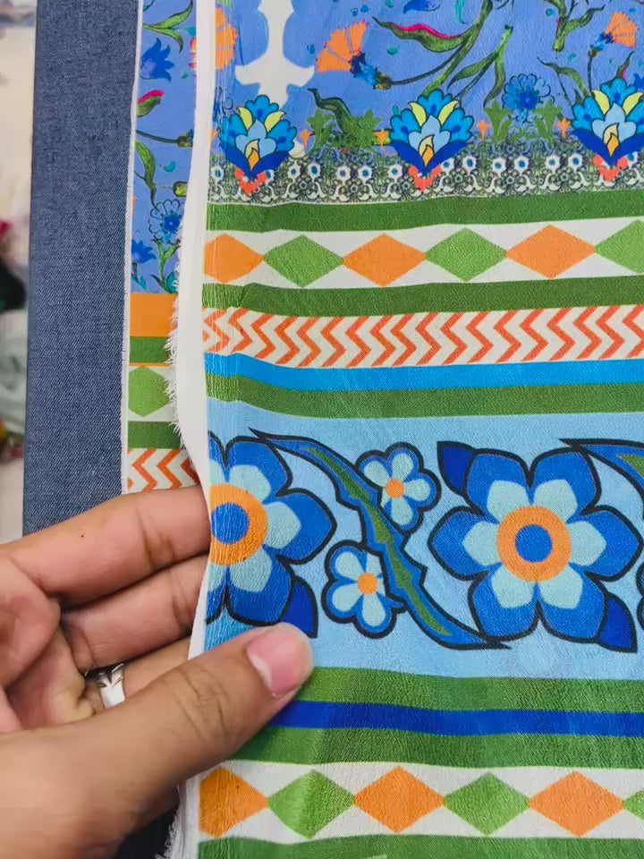 Soft Grey Floral Printed Kurta 2 Piece code 022