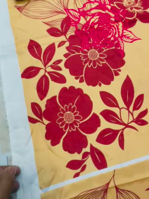 Peach Floral Printed 2-Piece Suit code 006