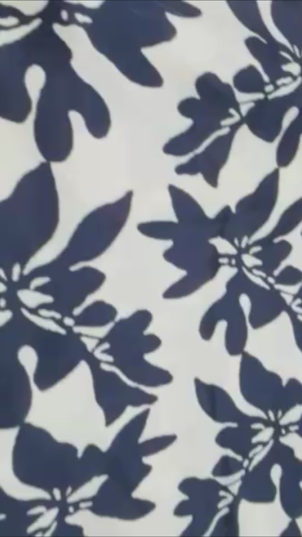 Navy Floral Print Fabric Set – Unstitched 2-Piece code 038