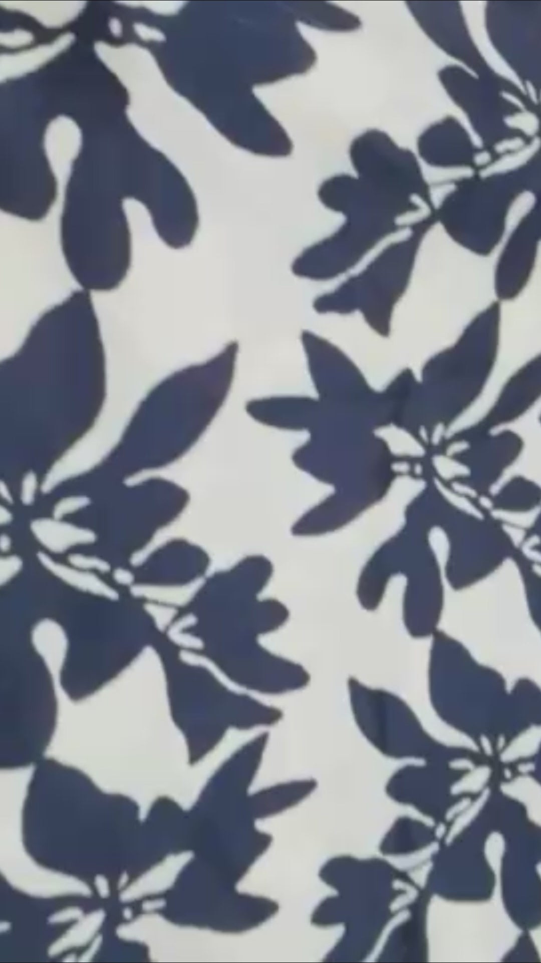 Navy Floral Print Fabric Set – Unstitched 2-Piece code 038