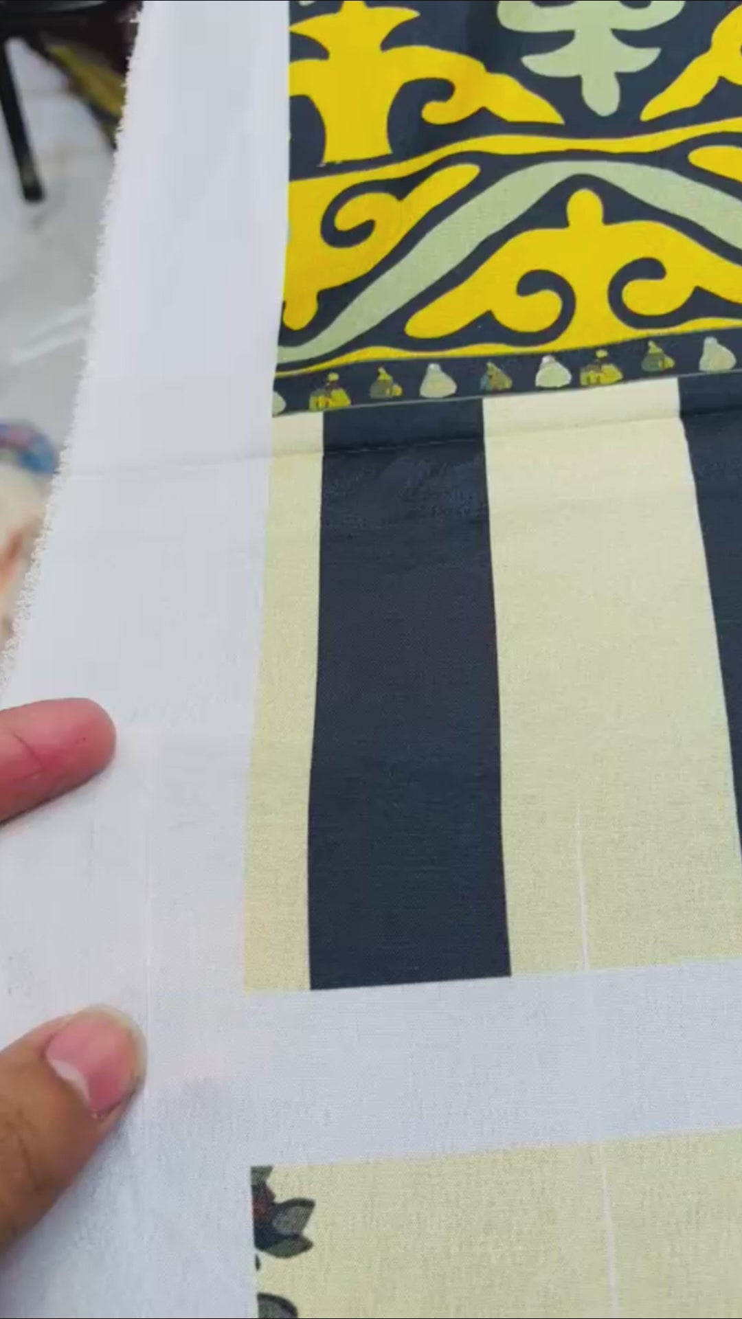 Navy Blue Floral Printed Unstitched 2-Piece Suit code 030