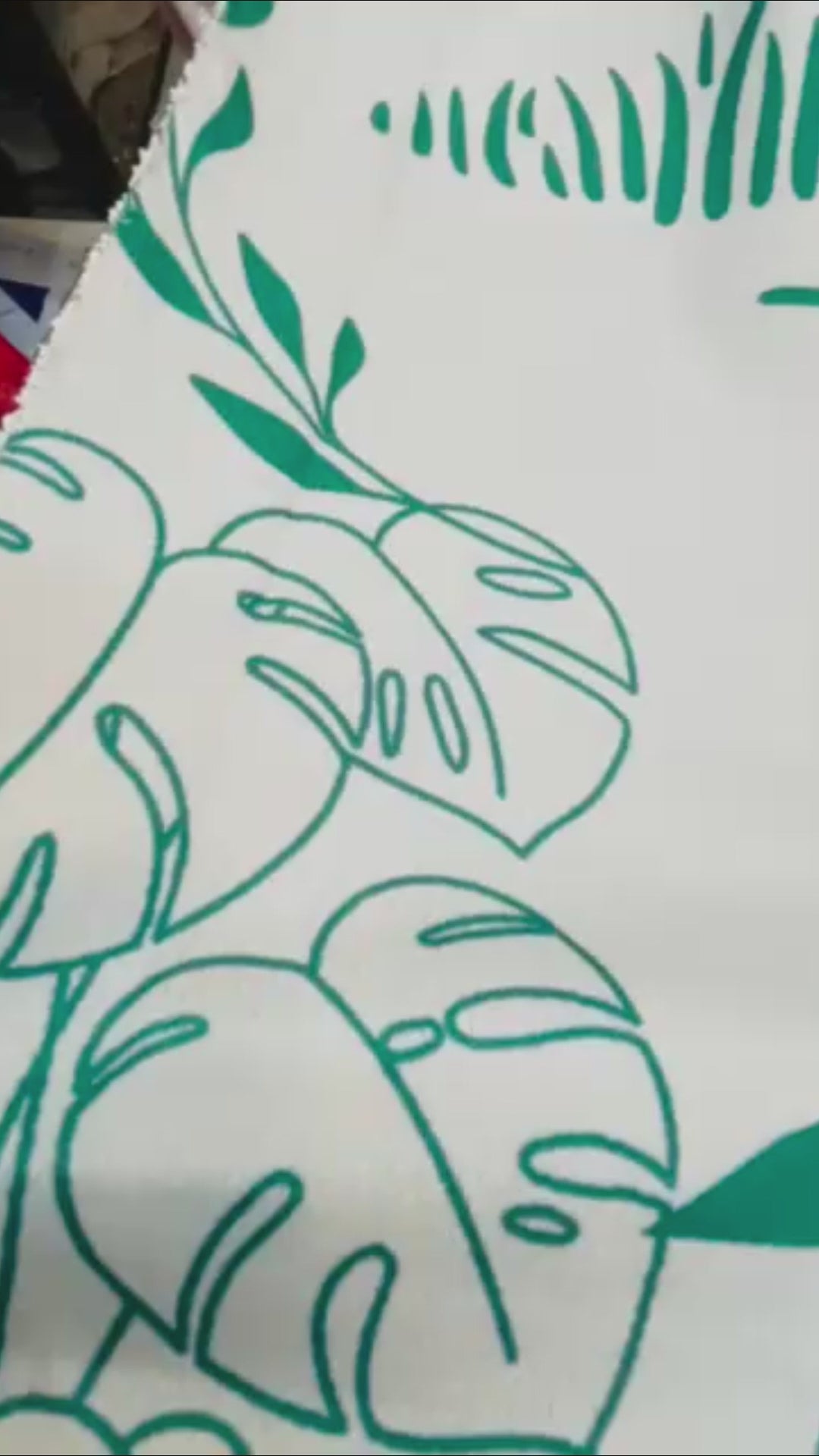 Green Botanical Print Fabric Set – Unstitched 2-Piece 039