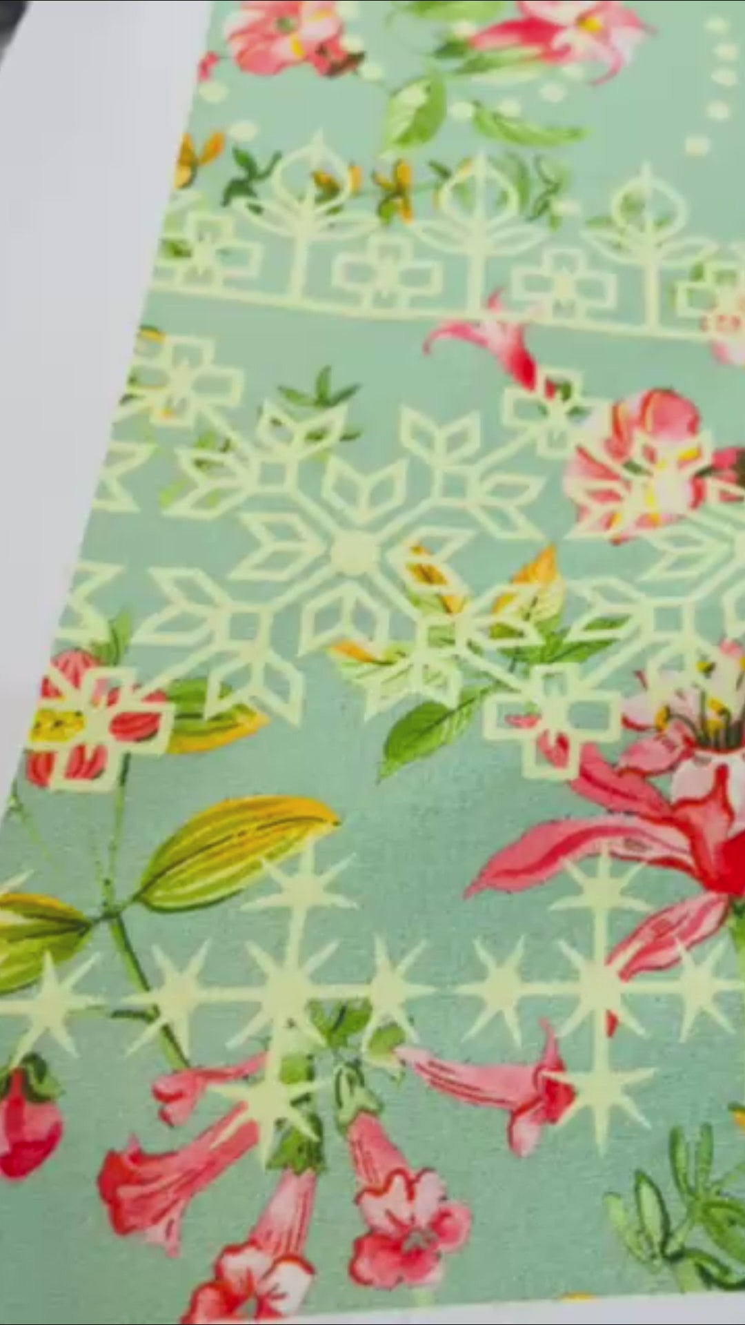 Floral Green Fabric Set – Unstitched 2-Piece code 037