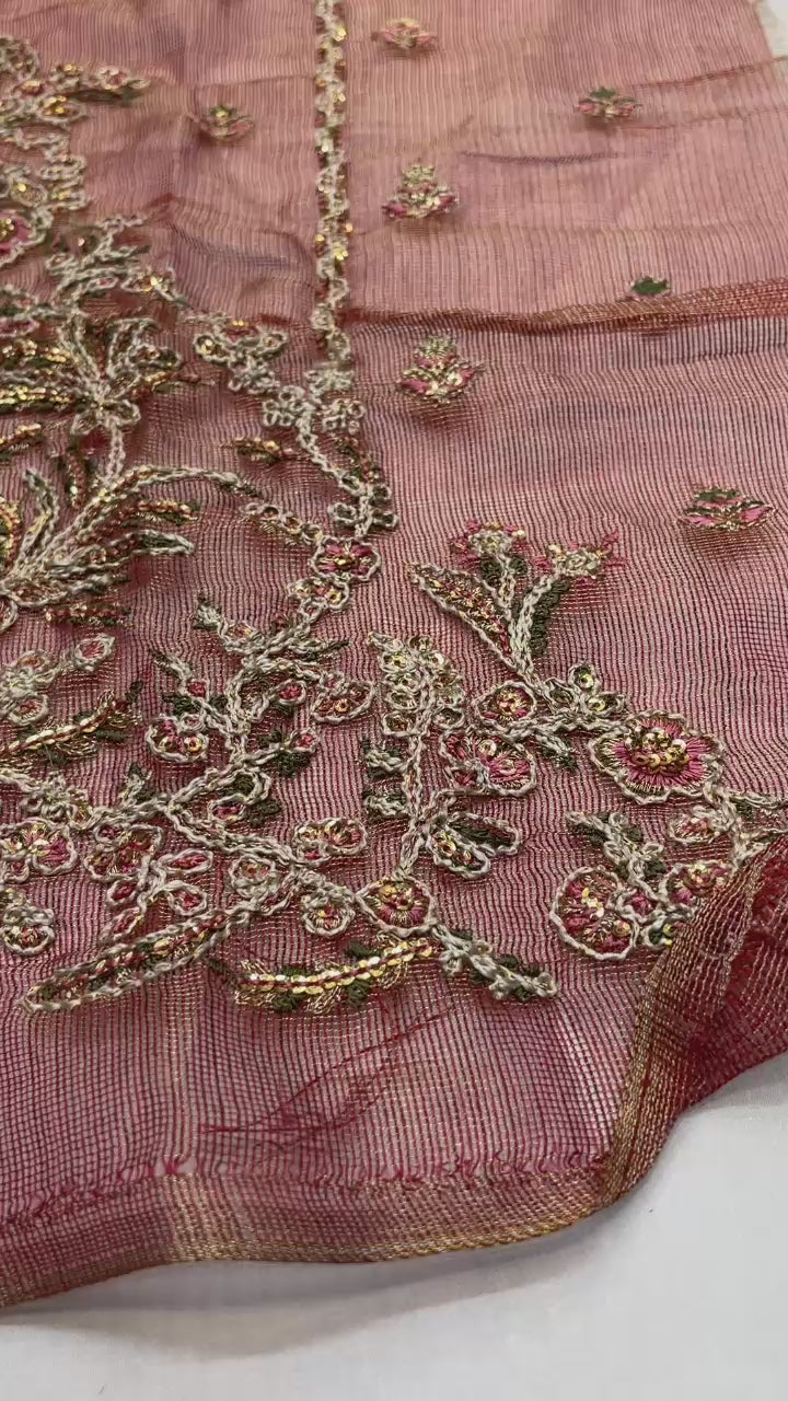 Peach Cotton-Net 2-Piece Suit – Unstitched