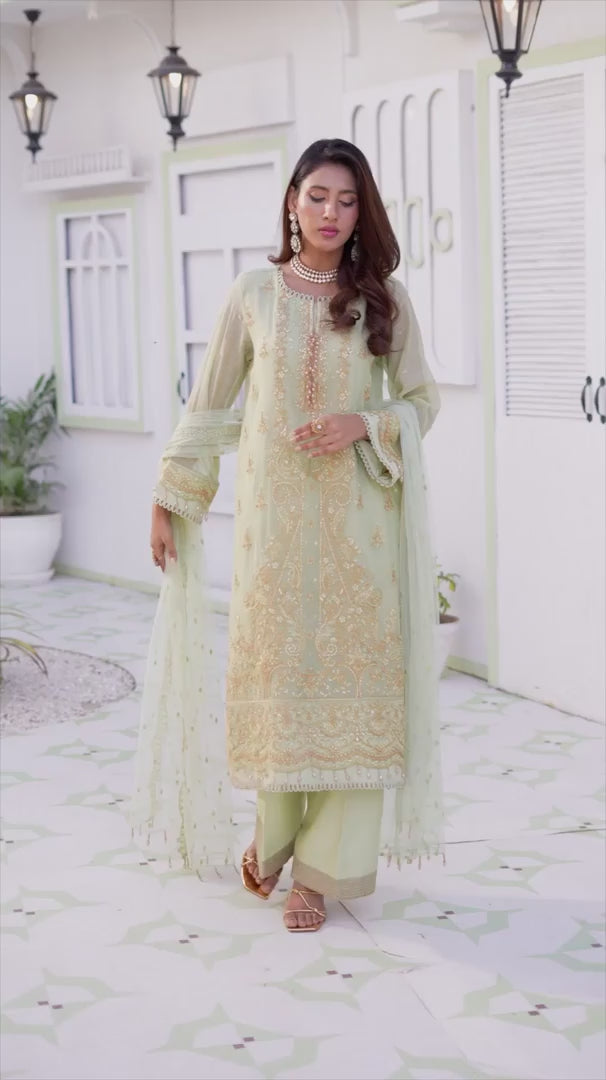 3PC Unstitched Festive Embroidered Suit (SAW-03)