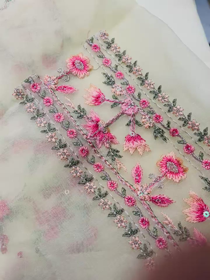 Yellow Chiffon – Unstitched 2-Piece Suit