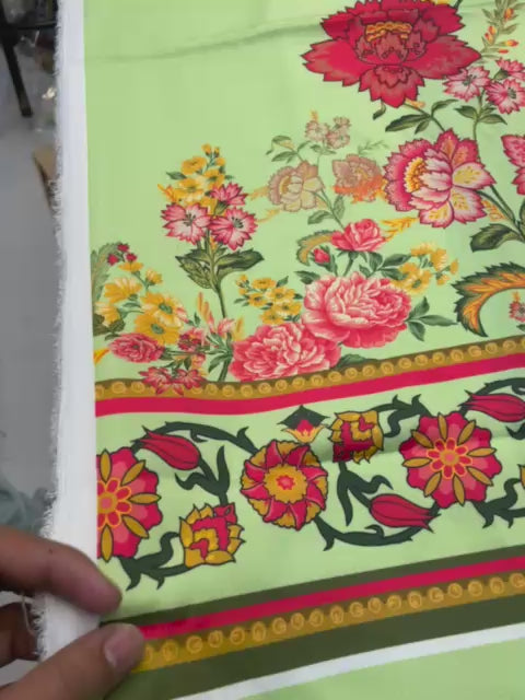 Mint Green Floral Printed 2-Piece Suit code 002