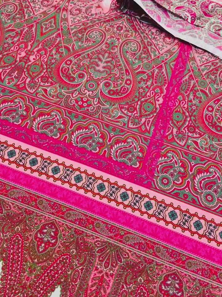 Elegant Pink Printed 2-Piece Suit code 023