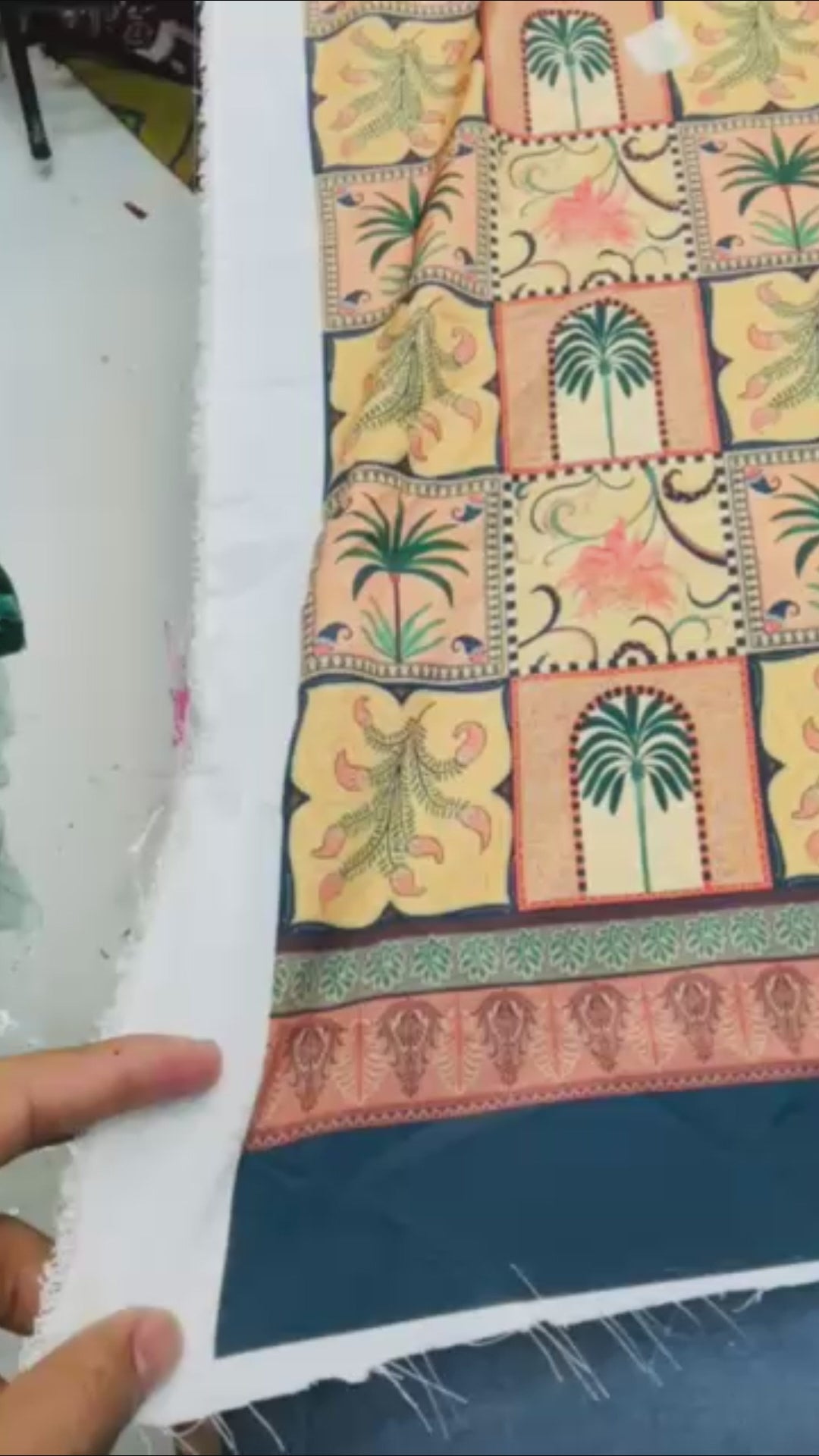 Unstitched 2-Piece Fabric Set with Floral Motifs code 035