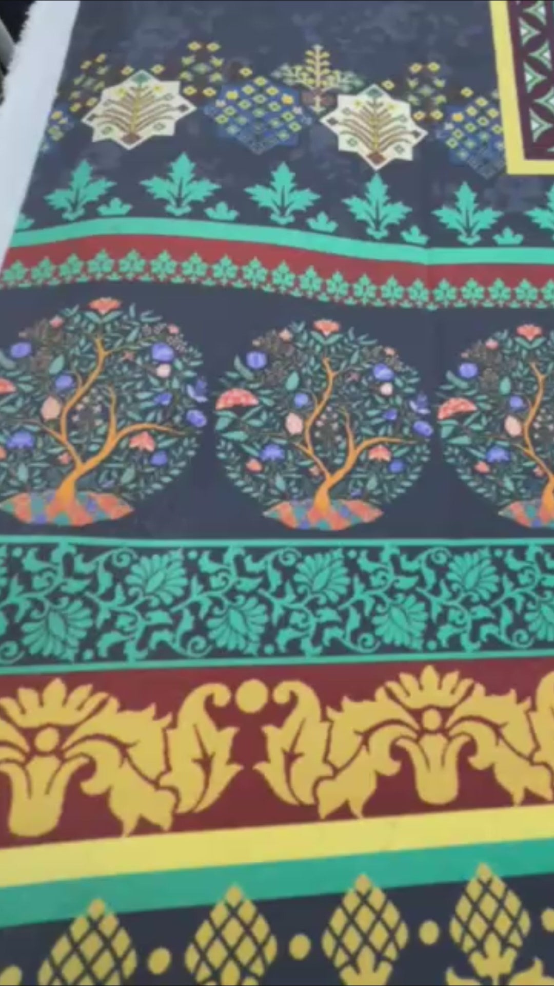 Teal & Charcoal Artistic Print – Unstitched 2-Piece code 033