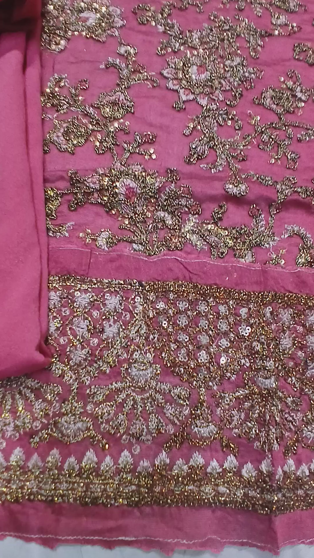 3-Piece Unstitched Embroidered Pink Suit (SAW-04)