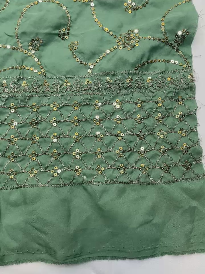 Shirt Jumbo Silk Fabric Lawn Silk unstiched chiffon dupatta  3 pice