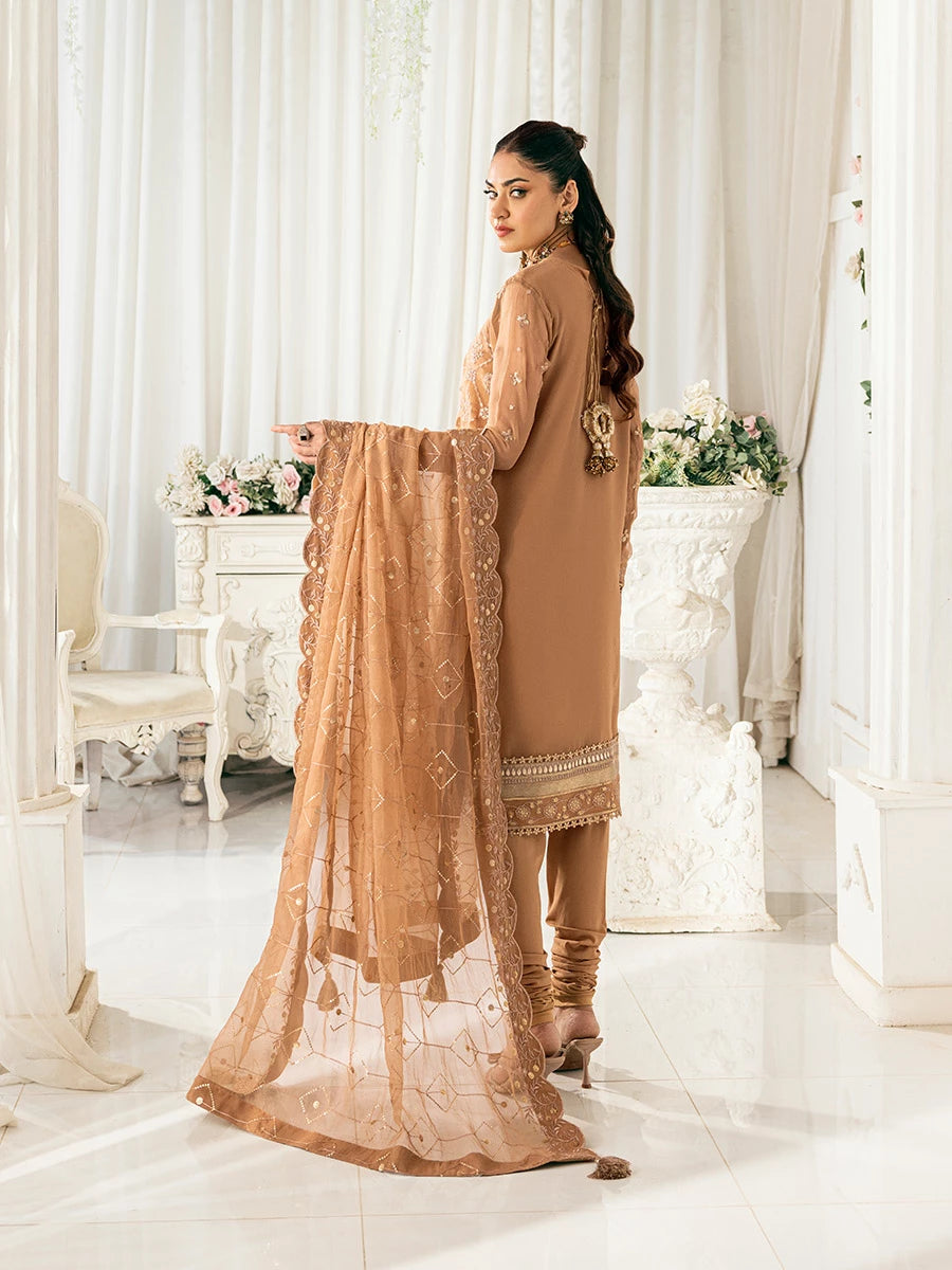 3PC Unstitched Chiffon Embroidered Suit (SAW-01)