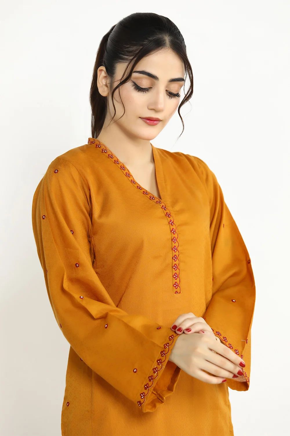 2 Pc Embroidered Dobby Stitched Suit | SAW-72