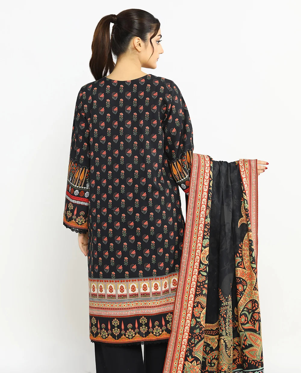 3 Piece – Printed Khaddar Suit | SAW-67